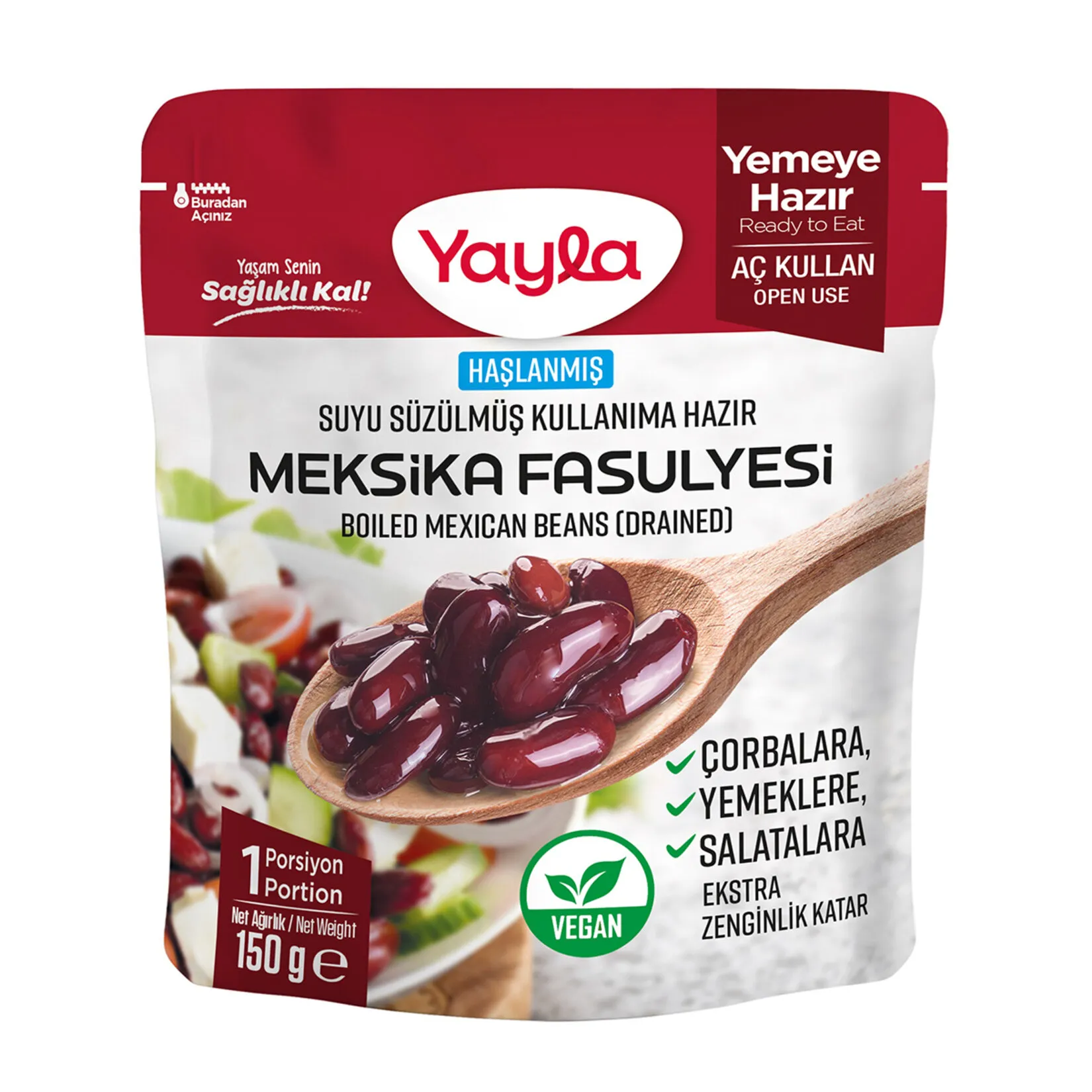 Yayla Haşlanmış Susuz Meksika Fasulyesi 150 G
