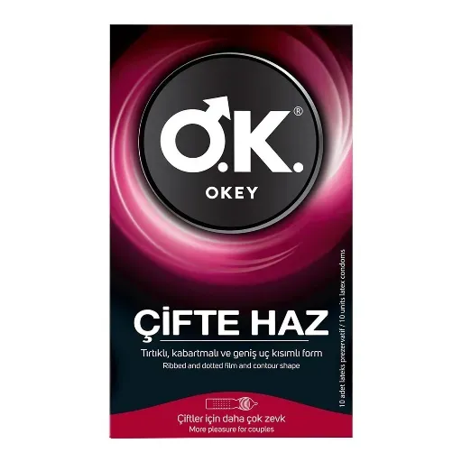 Okey Çifte Haz Prezervatif 10'Lu