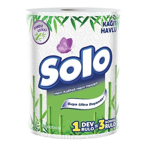Solo Kağıt Havlu 1=3 Dev Rulo Bambu