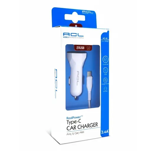 Acl Type-c Kablolu Araç İçi Şarj Aleti