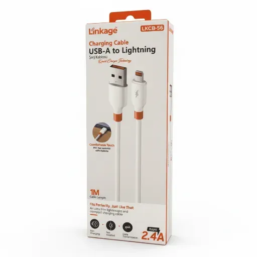 Linkage Şarj Kablosu Lightning 2.4A 1M