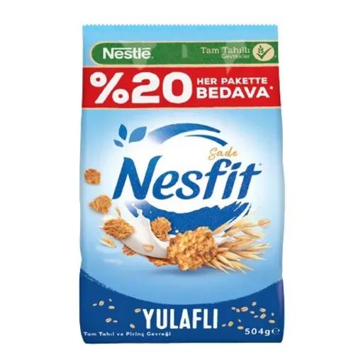 Nestlé Nesfit Sade Yulaflı Tam Tahıl Ve Pirinç Gevreği 504 G