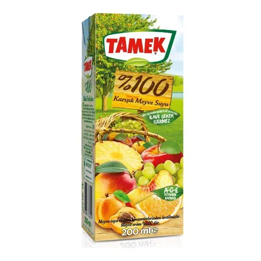 Tamek %100 Karışık Meyve Aromalı Meyve Suyu 200 Ml